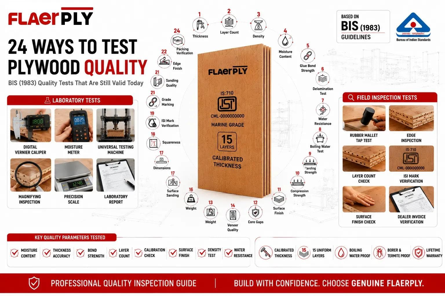 24 Ways to Test Plywood Quality per BIS Standards